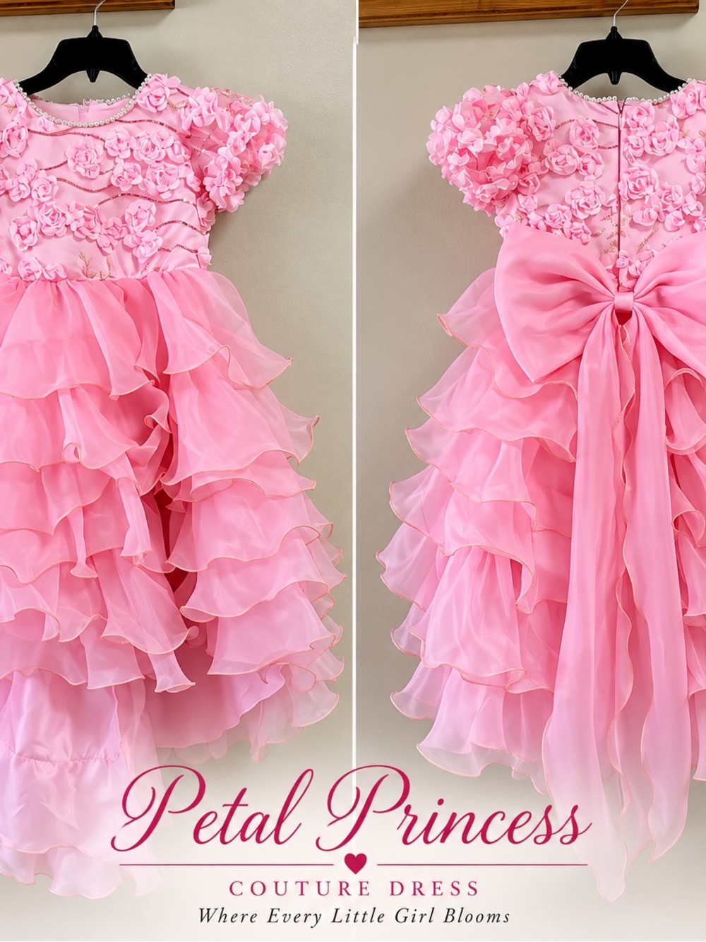 & Other Stories Pink Petal Princess Ruffle Dress